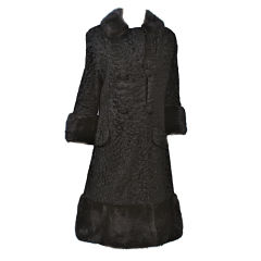 BROADTAIL COAT WITH MINK TRIM