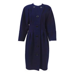 Vintage GEOFFREY BEENE NAVY WOOL SHAPED COAT