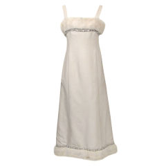 WINTER WHITE MINK-TRIMMED GOWN AND SHAWL