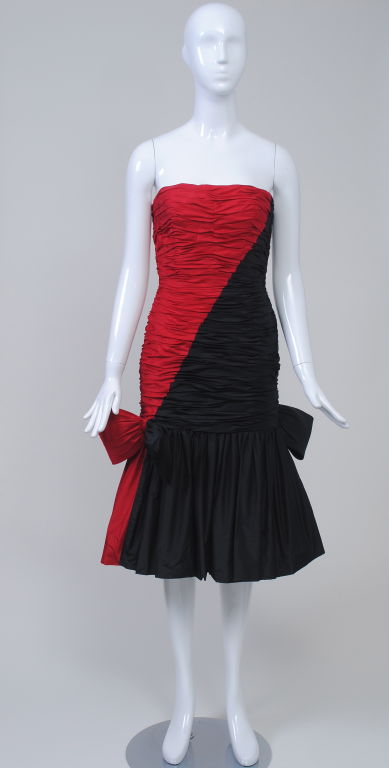 Women's MURRAY ARBEID RED AND BLACK STRAPLESS DRESS
