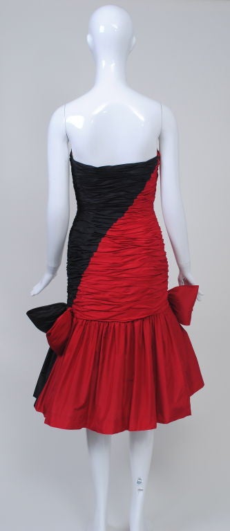 MURRAY ARBEID RED AND BLACK STRAPLESS DRESS 1