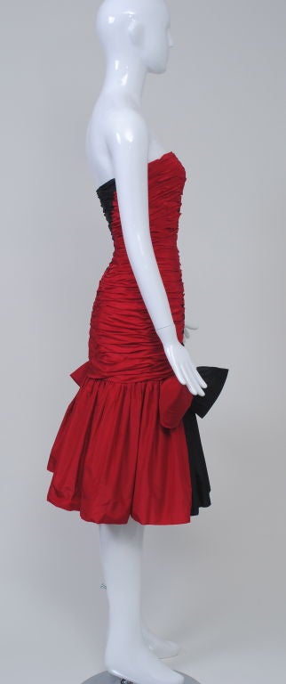 MURRAY ARBEID RED AND BLACK STRAPLESS DRESS 2