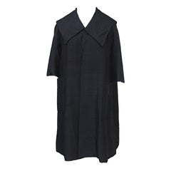 Black Raw Silk Opera Coat