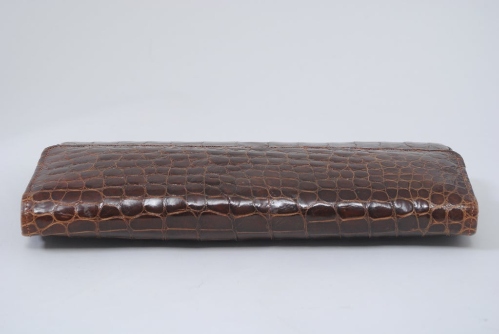 BROWN ALLIGATOR CLUTCH 3