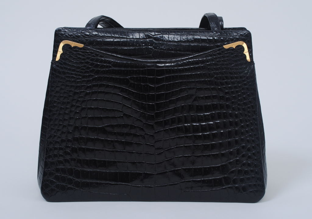 MORABITO BLACK CROCODILE HANDBAG 3