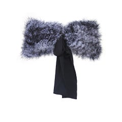BLACK AND WHITE FEATHER  STOLE