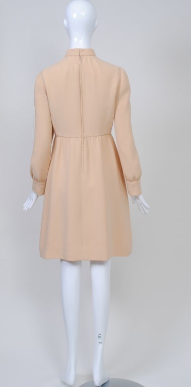 Women's Teal Traina Cream Crepe 1960s Dress