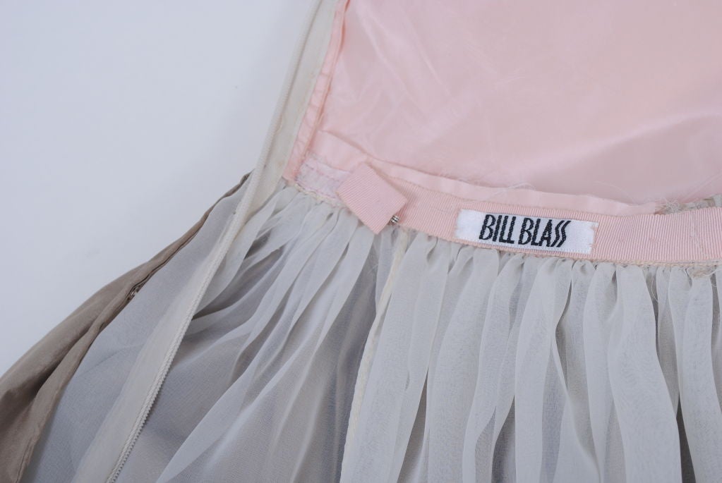BILL BLASS SILK ONE-SHOULDER EVENING DRESS 3