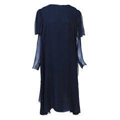 Stavrapoulos Navy Chiffon Cocktail Dress 5