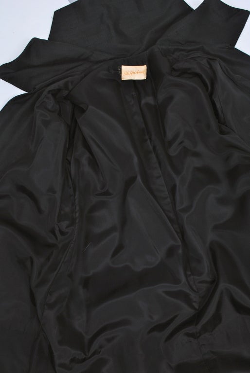 Black Raw Silk Opera Coat 2