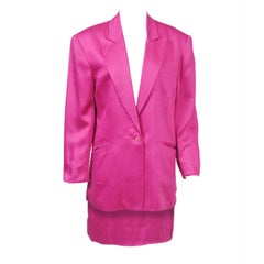 Stephen Sprouse Fuchsia Cotton Blazer and Skirt