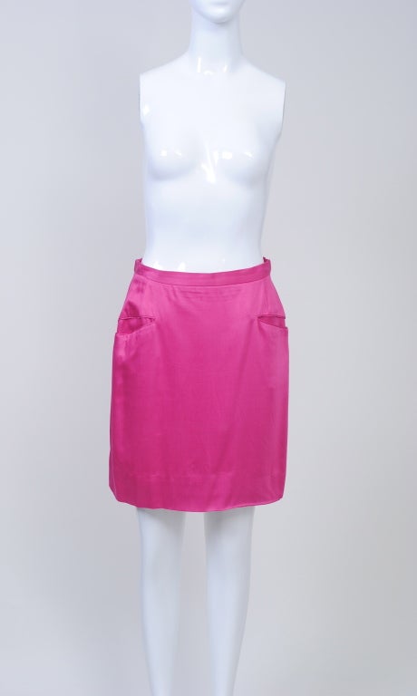 Stephen Sprouse Fuchsia Cotton Blazer and Skirt at 1stDibs