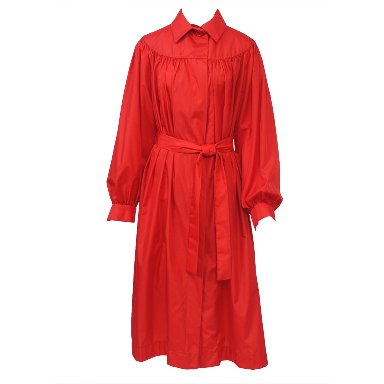 Pauline Trigere Red Raincoat