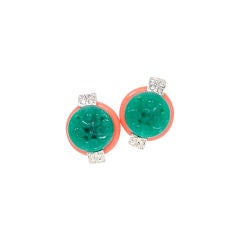 KENNETH LANE "JADE/CORAL" EARRINGS