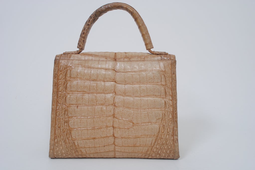 GOLDPFEIL COCOA CROCODILE HANDBAG 1