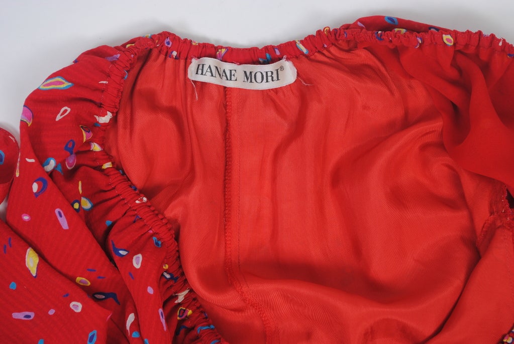 HANAE MORI  RED PRINT DRESS 4