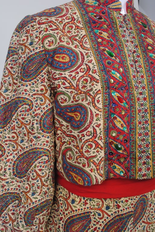 Paisley Print Cotton 1950s Ensemble 4