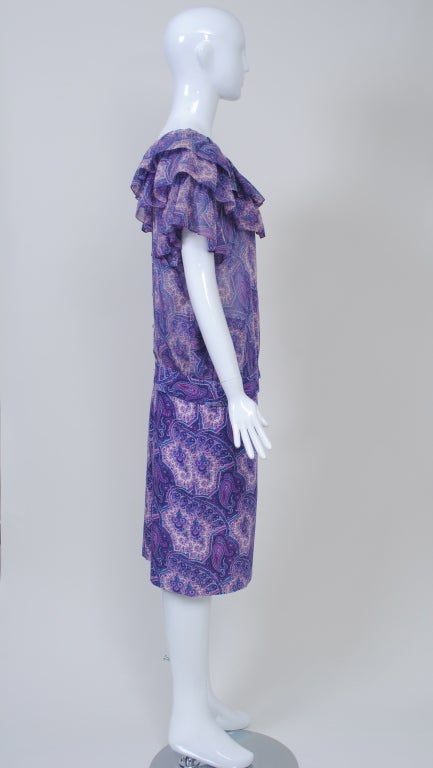 Women's Hanae Mori Purple Paisley Two-Piece Dress