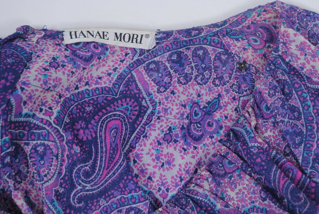 Hanae Mori Purple Paisley Two-Piece Dress 5