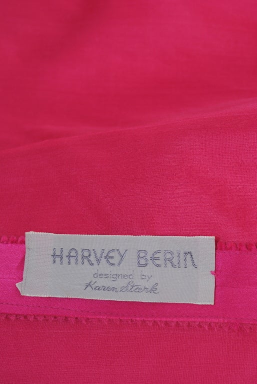 HARVEY BERIN CERISE SATIN STRAPLESS DRESS 2