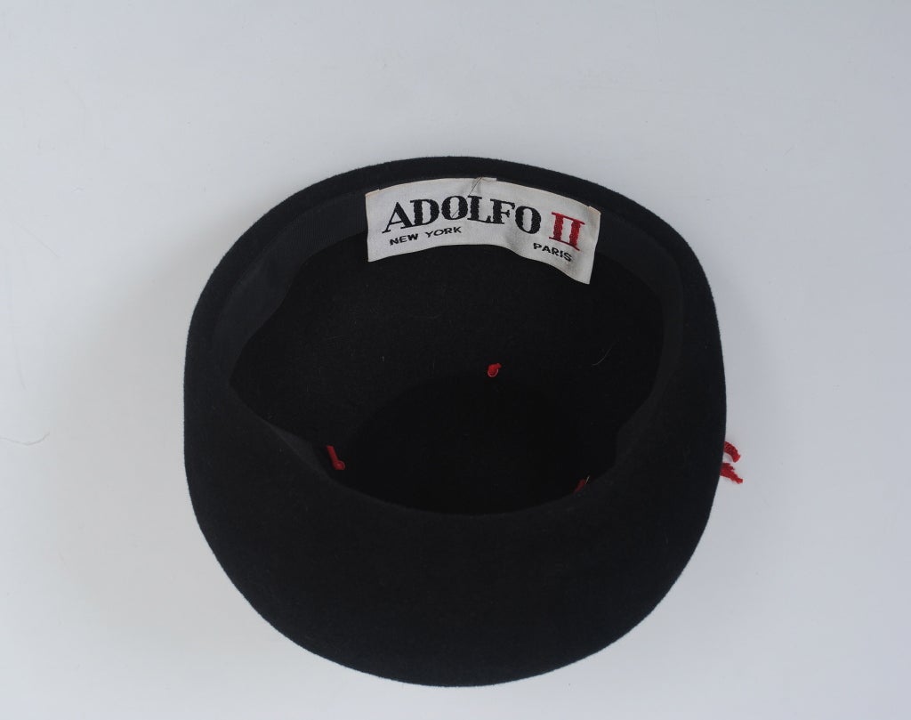 Adolfo Black Felt Hat w/keys 3