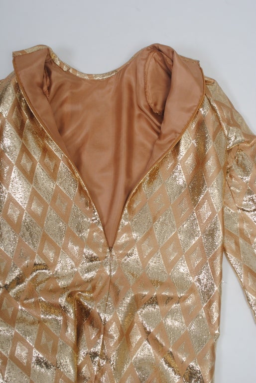 Bill Blass Metallic Diamond Cocktail Dress 1