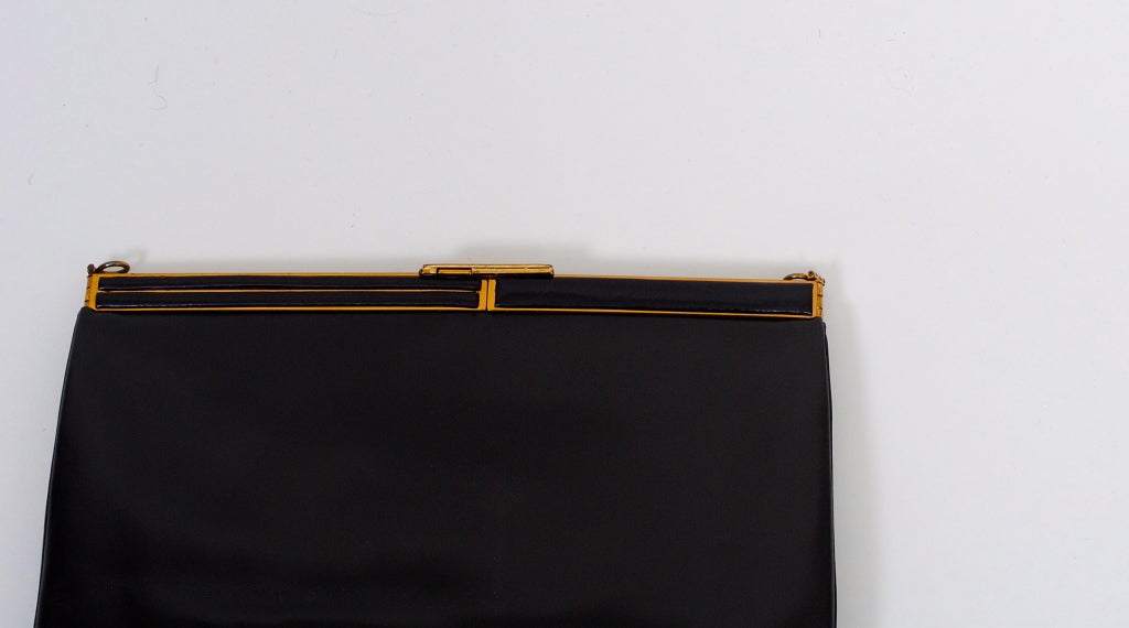 JUDITH LEIBER BROWN LEATHER CLUTCH 1
