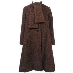 PAULINE TRIGERE BROWN MOHAIR COAT