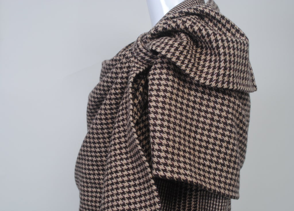 Bill Blass Brown/Plaid Check Suit with Shawl 1