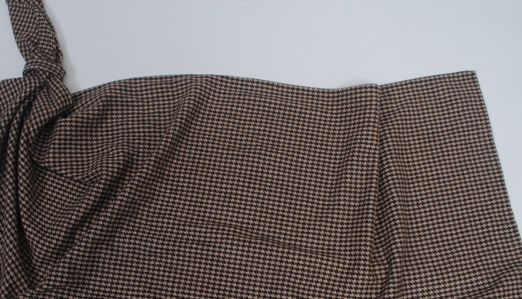 Bill Blass Brown/Plaid Check Suit with Shawl For Sale at 1stdibs