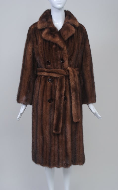 REVILLON TRENCH-STYLE MINK COAT