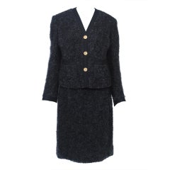 Vintage RICHARD CARRIERE CHANEL-STYLE MOHAIR SUIT