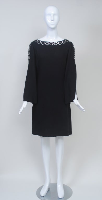 JO COPELAND BLACK '60s DRESS WITH RHINESTONE DETAIL