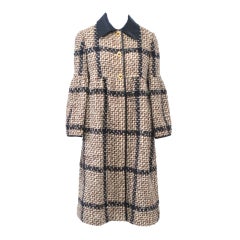 BONNIE CASHIN PLAID COAT W/BELL SLEEVES