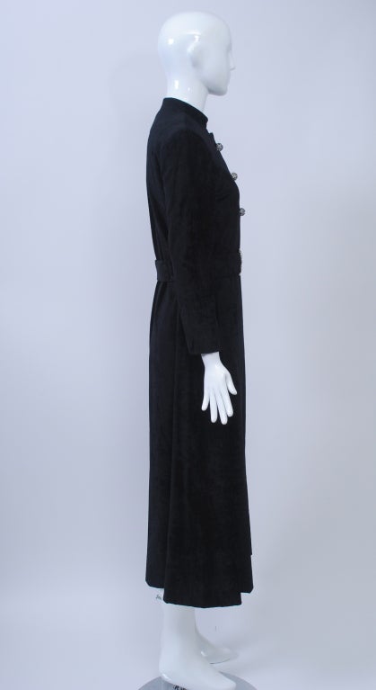 Women's CRUSHED VELVET MAXI COAT WITH RHINESTONE TRIM For Sale