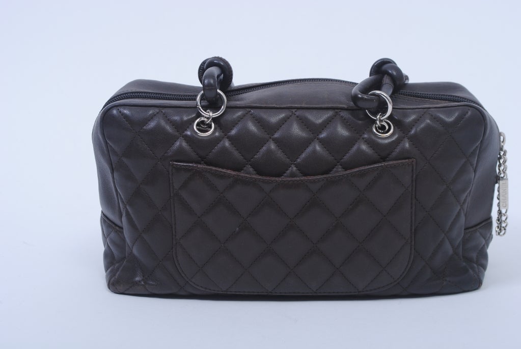 CHANEL QUILTED BROWN LEATHER SATCHEL 1