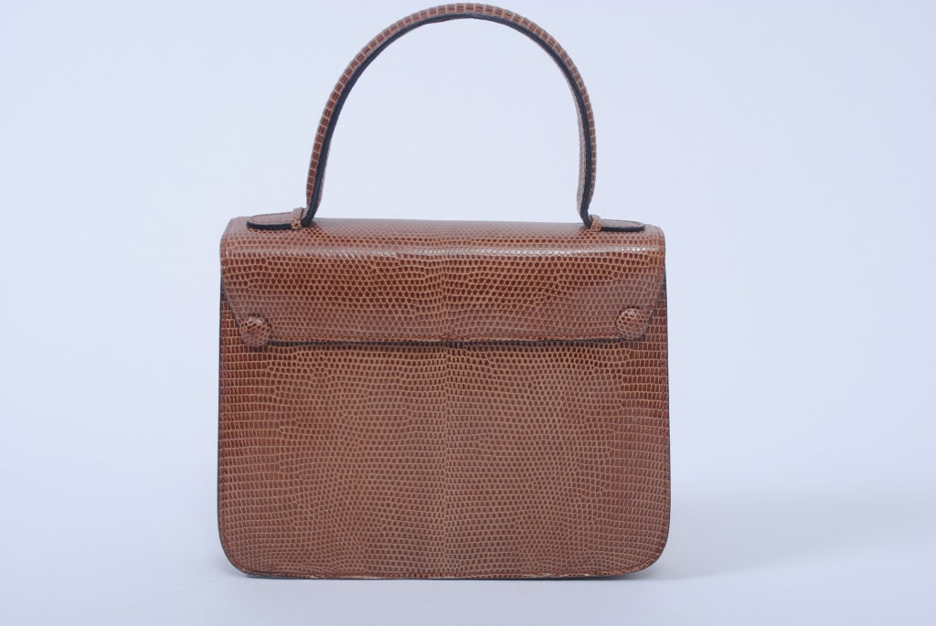 Women's CARAMEL LIZARD 1960S HANDBAG