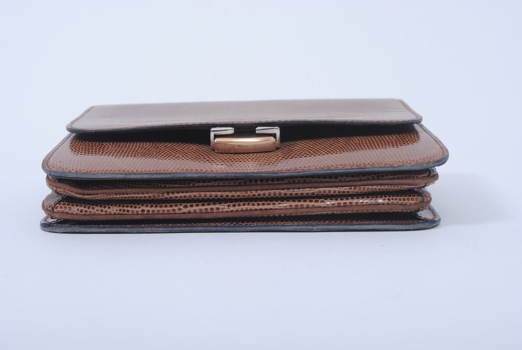 CARAMEL LIZARD 1960S HANDBAG 2