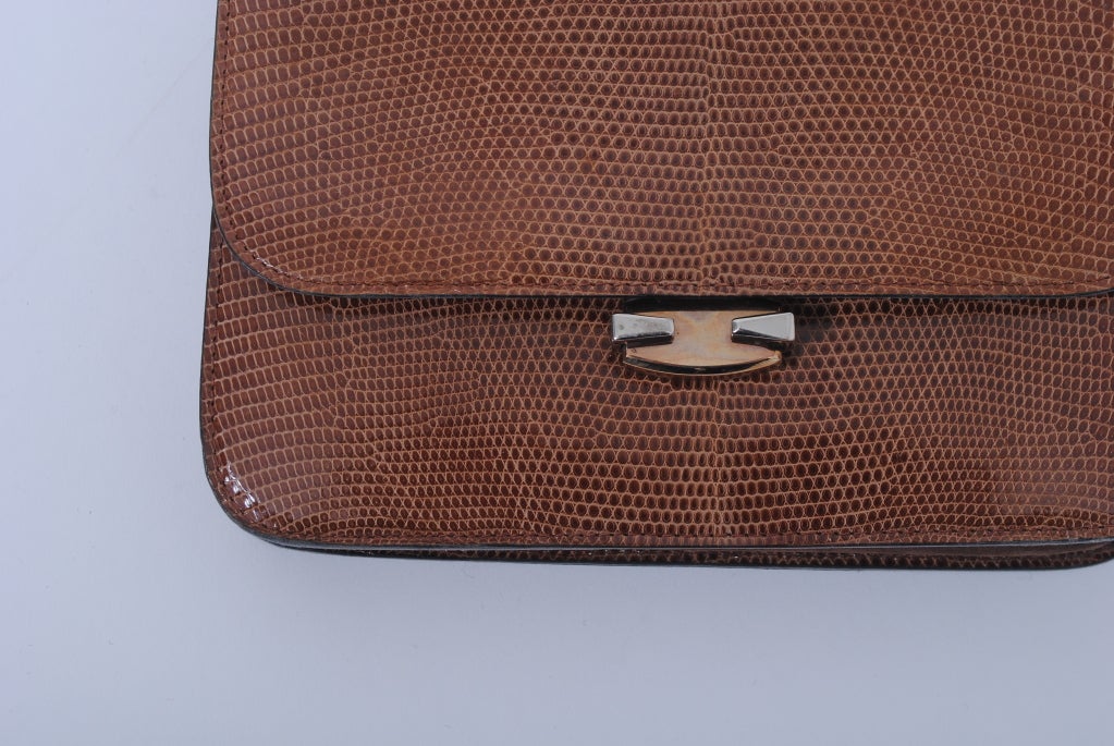CARAMEL LIZARD 1960S HANDBAG 4