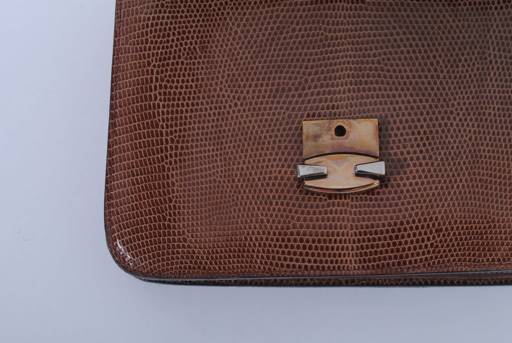 CARAMEL LIZARD 1960S HANDBAG 7