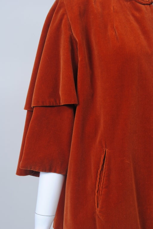 Women's 1940s Burnt Orange Velvet Jacket