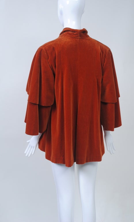 1940s Burnt Orange Velvet Jacket 1