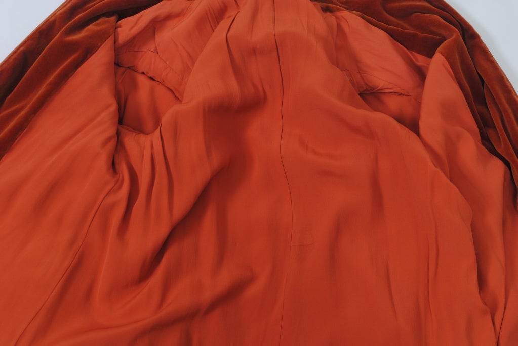 1940s Burnt Orange Velvet Jacket 3