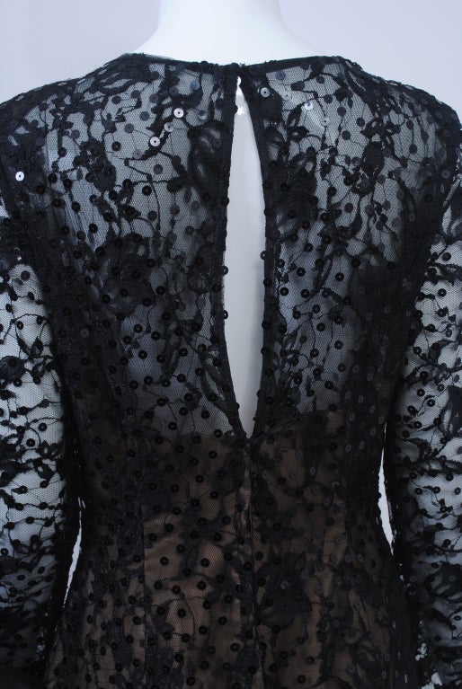 Victor Costa Asymmetrical Ruffle/Lace Dress 5