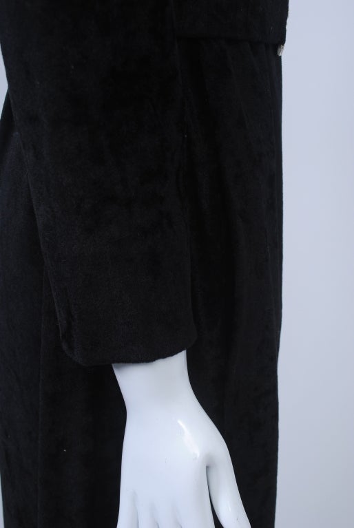 Black BLACK CRUSHED VELVET EVENING COAT