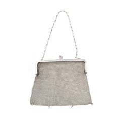 1920s Silverplate Chainmail Evening Bag