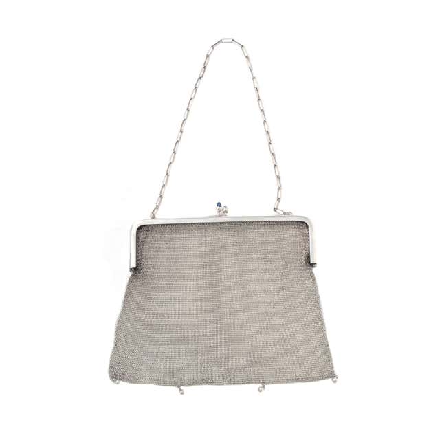 1920s Silverplate Chainmail Evening Bag at 1stDibs