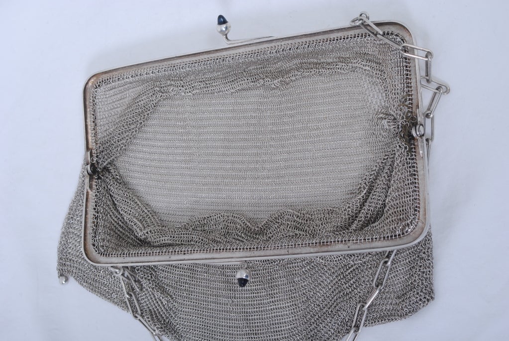 1920s Silverplate Chainmail Evening Bag 4