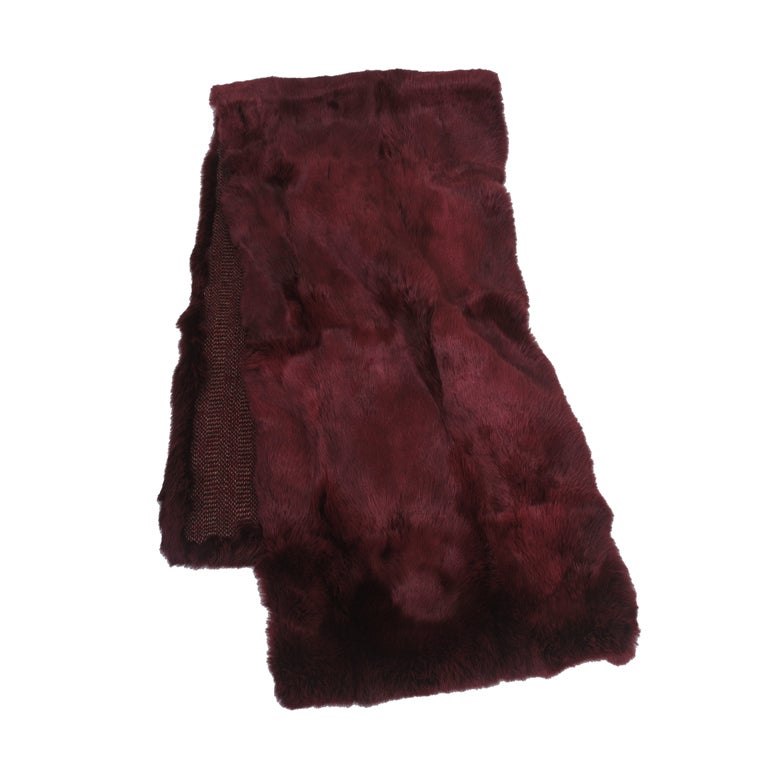 BURGUNDY RABBIT STOLE