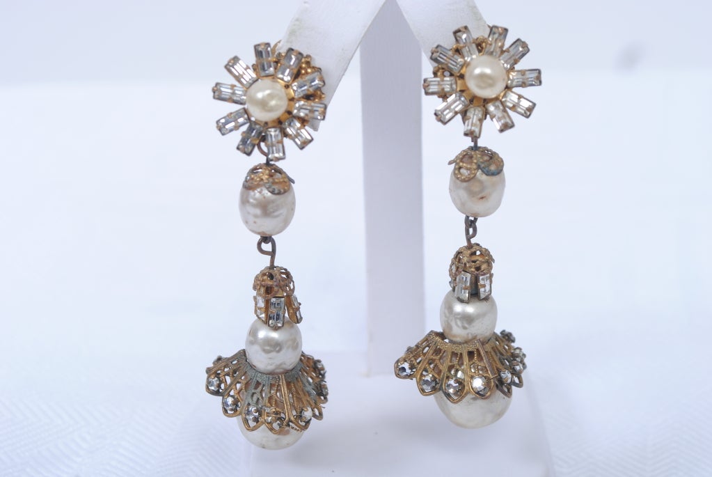 MIriam Haskell Drop Earrings In Good Condition In Alford, MA